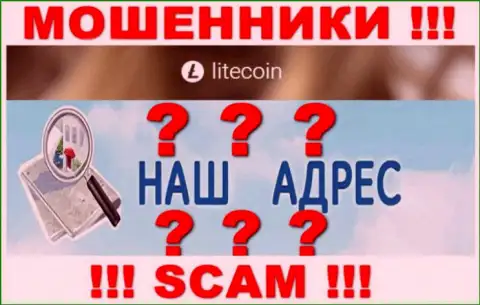 На сайте LiteCoin Org обманщики не показали адрес регистрации организации
