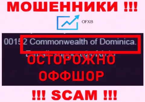 OFXB намеренно прячутся в оффшоре на территории Dominica, internet-мошенники