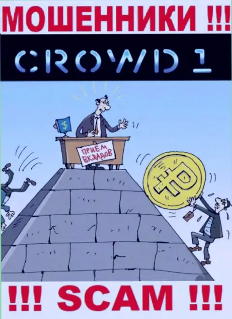Пирамида - именно в указанном направлении оказывают услуги мошенники Crowd1