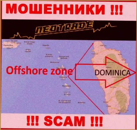 За надувательство доверчивых клиентов internet ворюгам НеоТрейд точно ничего не будет, т.к. они спрятались в офшоре: 8 Copthall, Roseau Valley, 00152 Commonwealth of Dominica