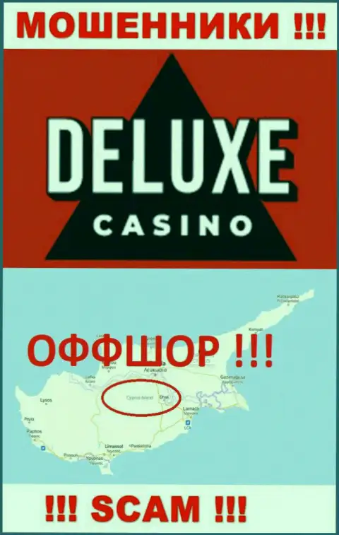 Deluxe Casino - это жульническая контора, пустившая корни в оффшоре на территории Cyprus