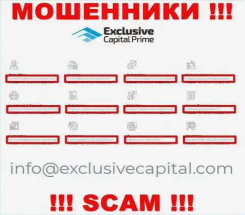 На электронный адрес, показанный на сайте мошенников Exclusive Capital, писать сообщения весьма опасно - это ЖУЛИКИ !!!