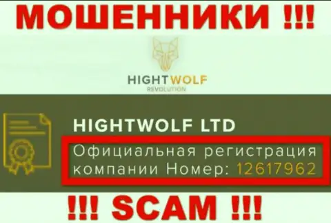 Присутствие регистрационного номера у HightWolf Com (12617962) не значит что компания надежная