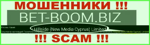 Юридическим лицом, управляющим internet-мошенниками BetBoom Biz, является Хиллсиде (Нью Медиа Кипр) Лтд