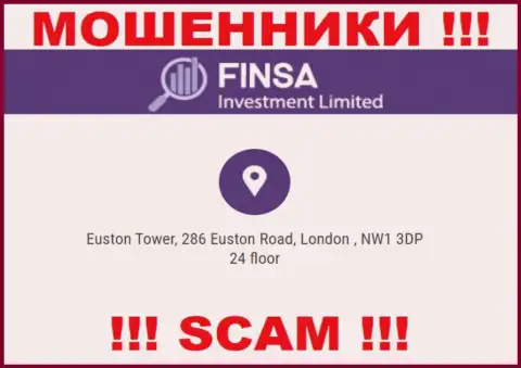Избегайте совместного сотрудничества с организацией Finsa - данные мошенники предоставляют фейковый юридический адрес