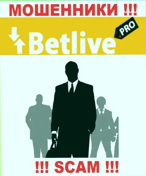 В компании BetLive скрывают лица своих руководящих лиц - на официальном web-сайте сведений нет