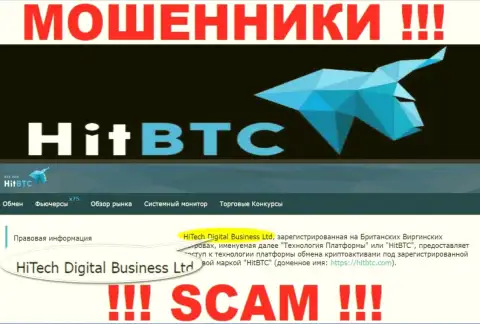 HiTech Digital Business Ltd - это компания, которая руководит internet-мошенниками Hit BTC