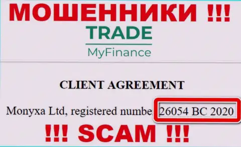 Номер регистрации интернет-мошенников TradeMy Finance (26054 BC 2020) не доказывает их добросовестность