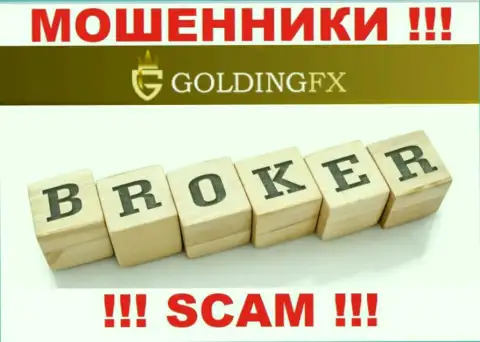 Брокер - именно то, чем промышляют мошенники Golding FX