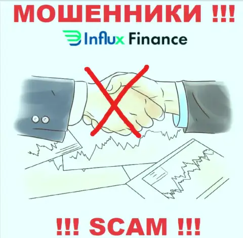 На сайте аферистов InFluxFinance нет ни единого слова о регуляторе компании