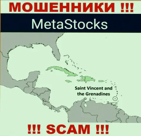 Из компании Meta Stocks вложенные деньги вывести невозможно, они имеют оффшорную регистрацию: Kingstown, St. Vincent and the Grenadines
