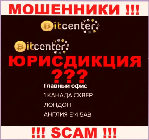 Не доверяйте BitCenter Co Uk - они показывают фиктивную инфу относительно их юрисдикции