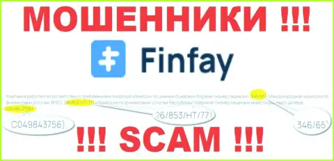 На веб-ресурсе Fin Fay приведена лицензия, но это коварные мошенники - не нужно доверять им