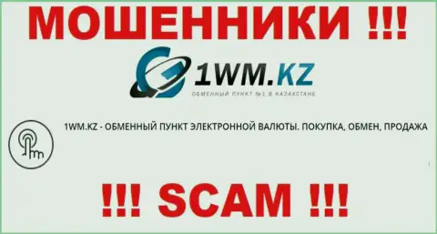 Деятельность мошенников 1WM Kz: Internet обменник - это ловушка для доверчивых людей