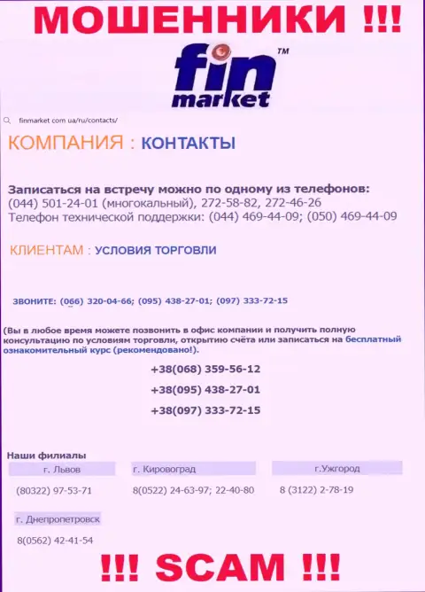 У FinMarket Com Ua есть не один номер телефона, с какого позвонят Вам неведомо, будьте весьма внимательны