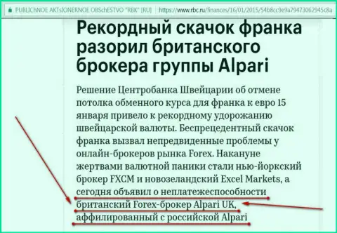 Alpari - мошенники, признавшие свою forex компанию банкротом
